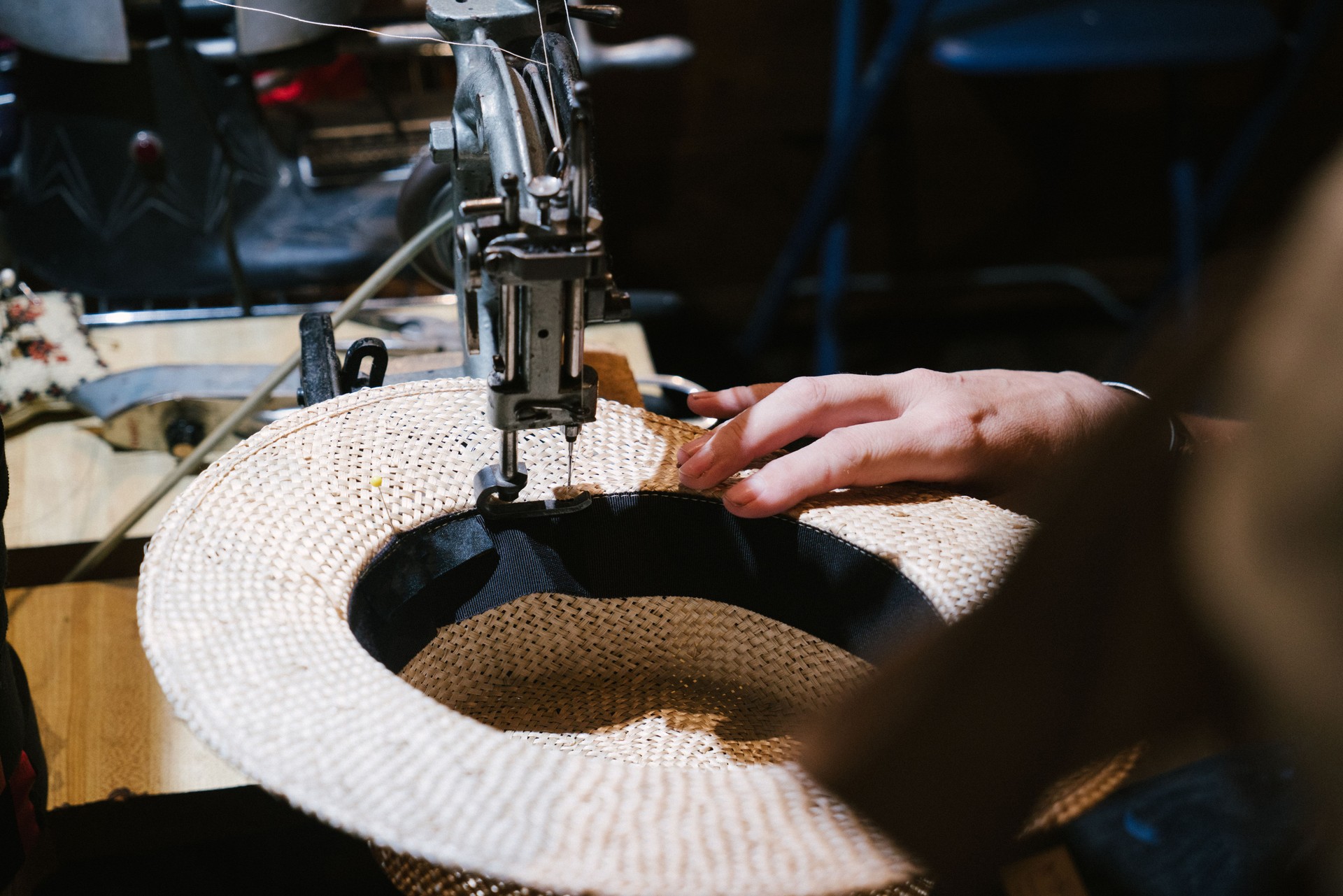Milliner creating hats